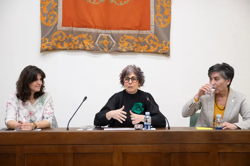 Duarte, Esnaola y Ramírez en un momento de la presentación. GN