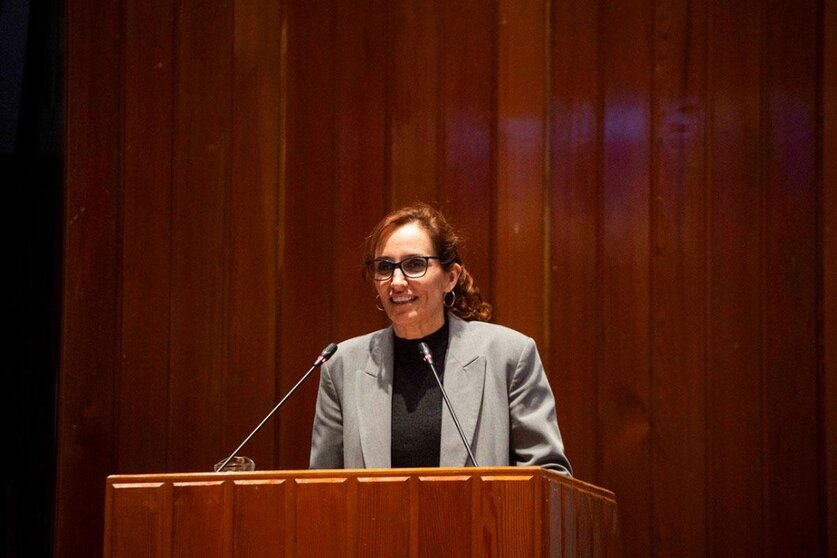 La ministra de Sanidad, Mónica Garcia, durante su intervención en el acto celebrado con motivo del Día Internacional de la Medicina de Familia. POOL MONCLOA