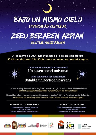 Cartel anunciador de la actividad 'Bajo un mismo cielo'. GN