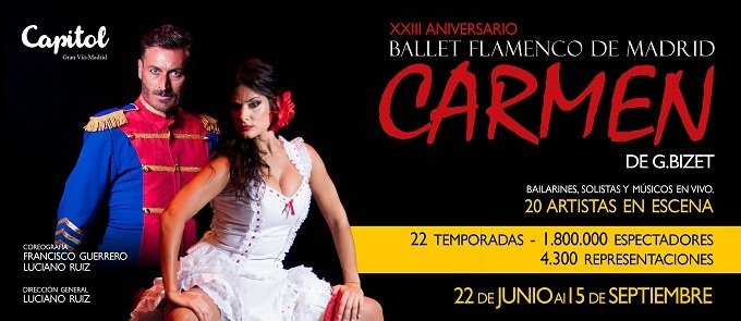 La Compañía de Ballet Flamenco de Madrid celebra su XXIII Aniversario con la opera flamenca Carmen de G.Bizet